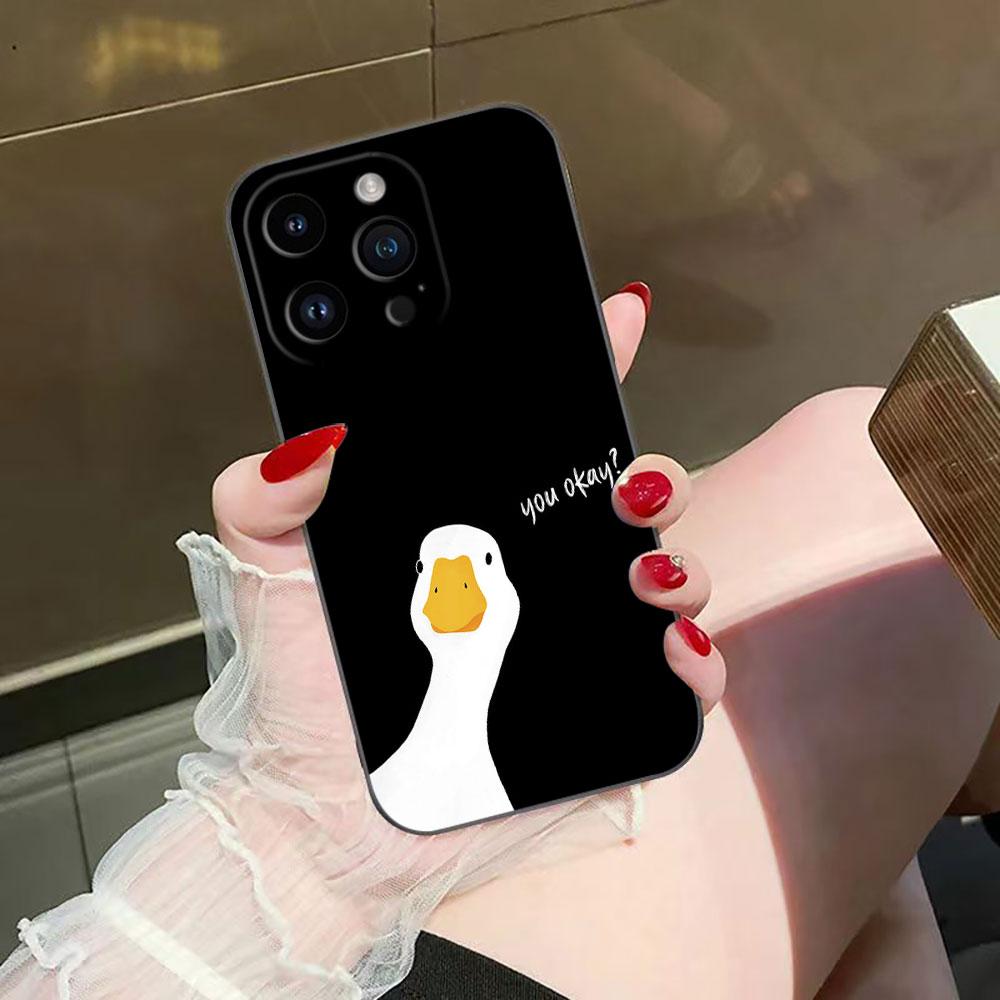 Cartoon Duck Goose Cover Phone Case For iphone Apple 17 AIR 16E 16 15 14 13 12 11 Pro XR Max 8 7 Plus TPU Case Funda Shell Capa