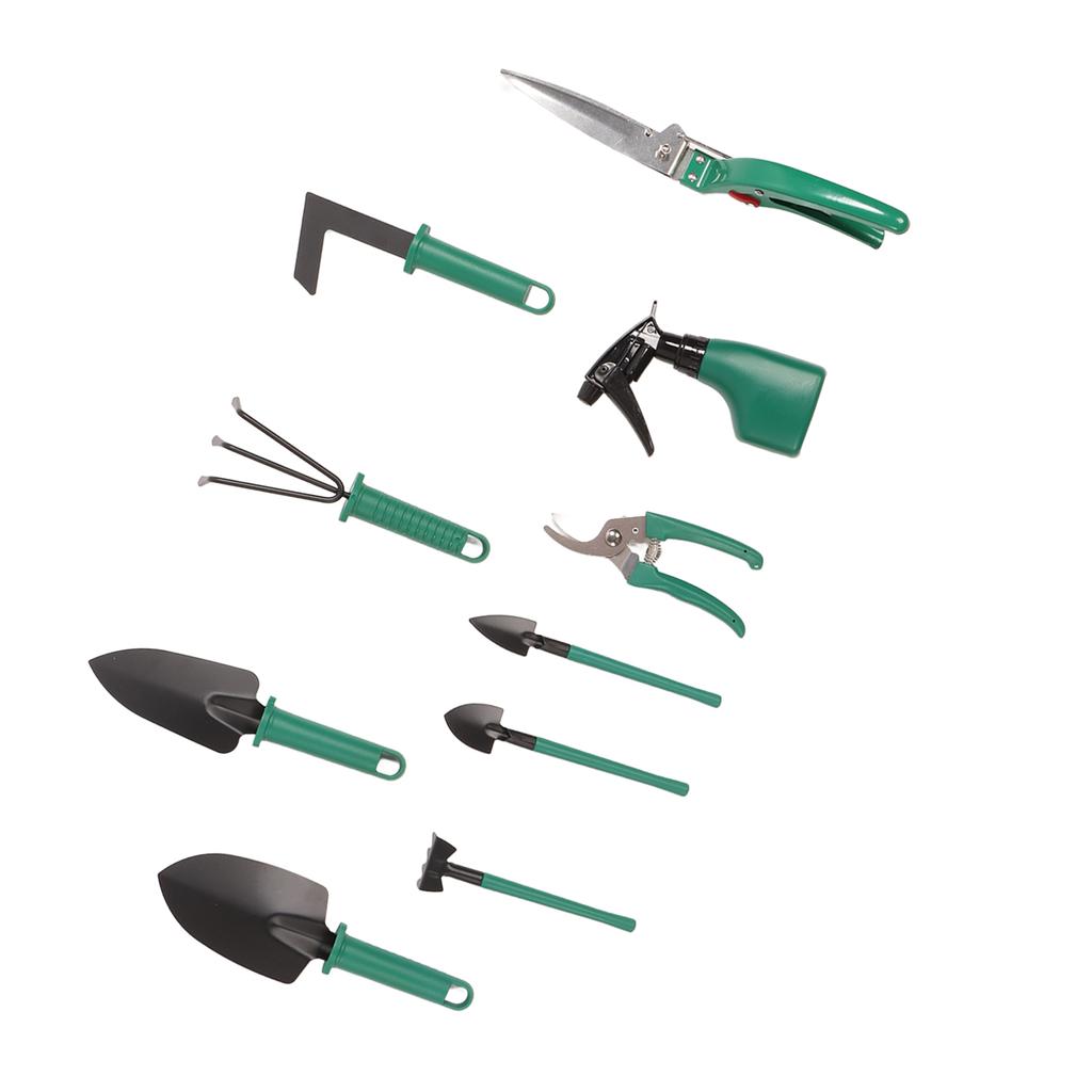 10 Parça Bahçe Aletleri Güçlü Metal Plastik Saplı Ergonomik Bahçe Aleti Seti Kılıflı Ev İçin