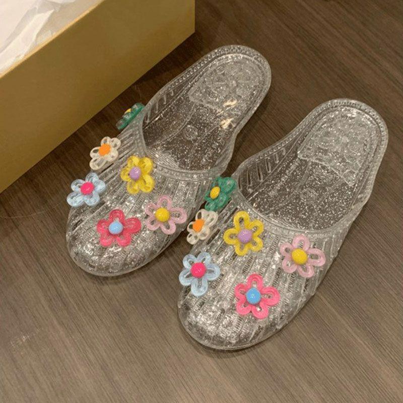 

Желейные туфли с мелким вырезом, хрустальные туфли, одинарные туфли, прозрачные сандалии с квадратным носком, летние, дофаминовые, съемные, DIY, темпераментные желейные туфли 41 прозрачный