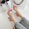 2024 New Womans Pink Sandals Ladies Platform High Heels Sandalias Shoes for Women Bluckle Summer Casual Black Beach Shoes White