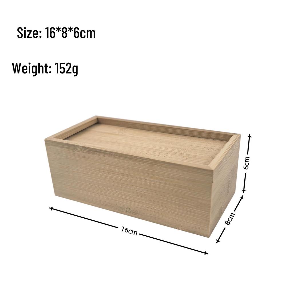Bamboo Sliding Lid Box for Cosmetics, Jewelry, or Tea Storage