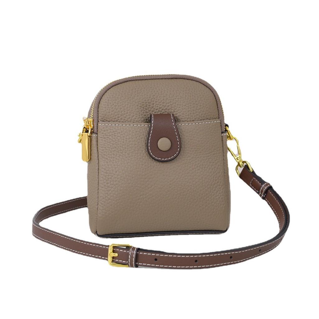 Niche First-Layer Cowhide Mobile Phone Bag Women'S Messenger Bag Genuine Leather Women'S Bag Multi-Functional Change Bag