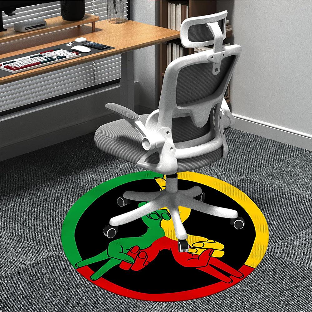 

1pc Rasta Hand SignChair Carpet for Office, Non-slip, Soft and Durable Office Rug, Perfect for Office yy250925266 80cm by 80cm