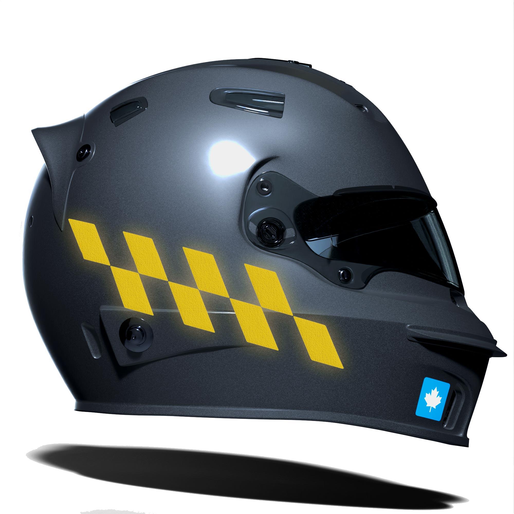 

Reflective Yellow Checkered Helmet Motorcycle Sticker Set CinarExtreme