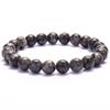 New European & American Style Cross Bracelet, 8MM Natural Stone Beaded Fashion Accessory