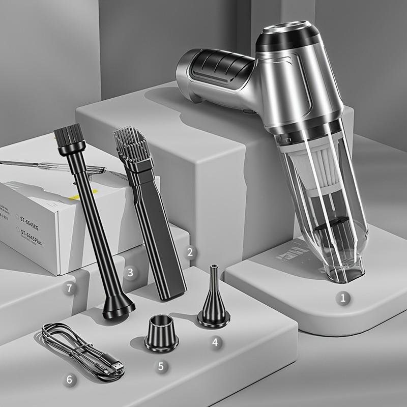 Bürstenloser Auto-Innenraumstaubsauger, tragbarer Handstaubsauger mit starker Saugkraft für die doppelte Verwendung in Auto und Haushalt, Wohnmobil-Innenraum, Reinigungsgeräte