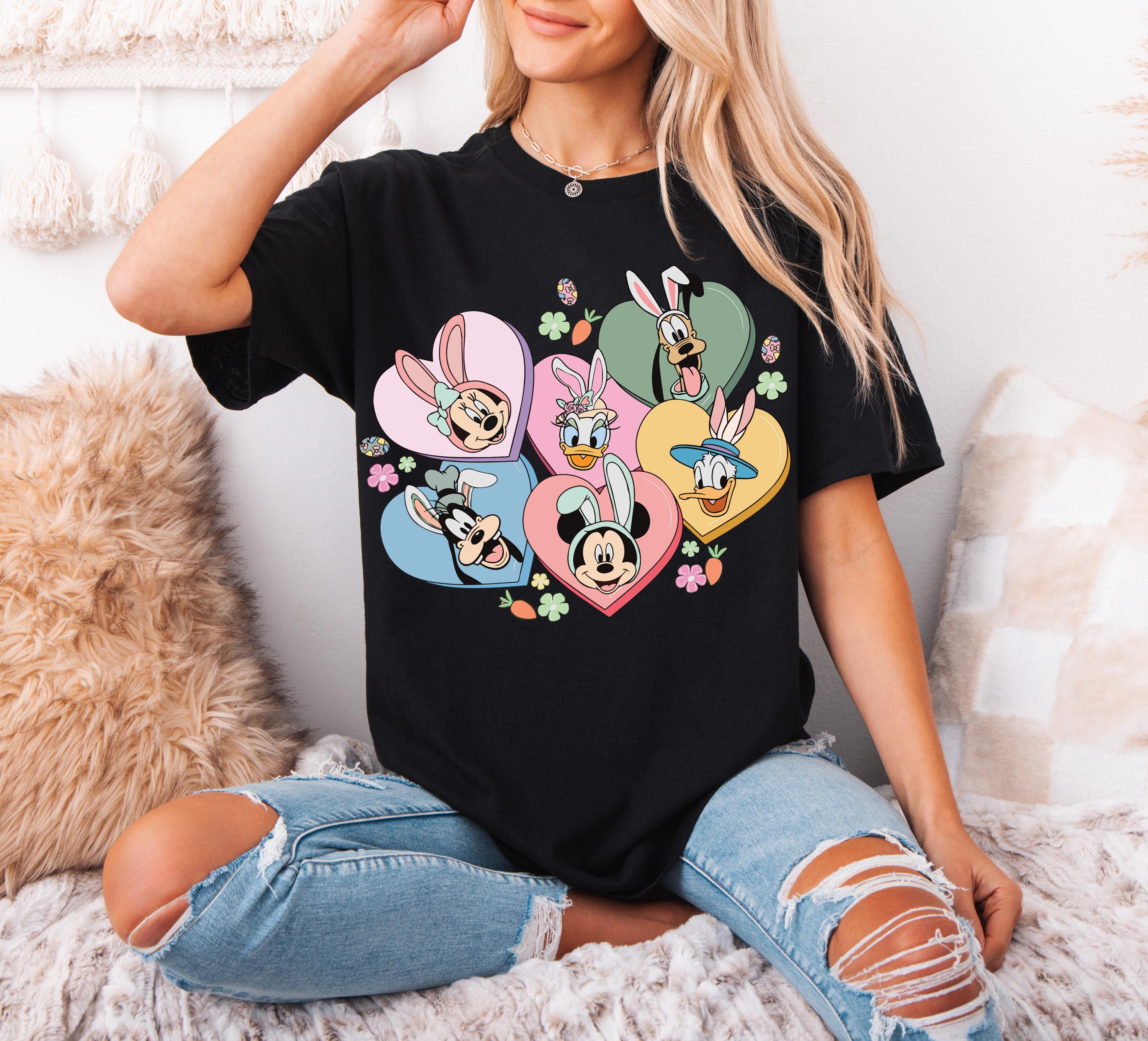 Family Easter Tshirts Mickey and Minnies Easter Egg Treasure Hunt Tshirts Donald Duck and Daisy Rabbit Tshirts S
