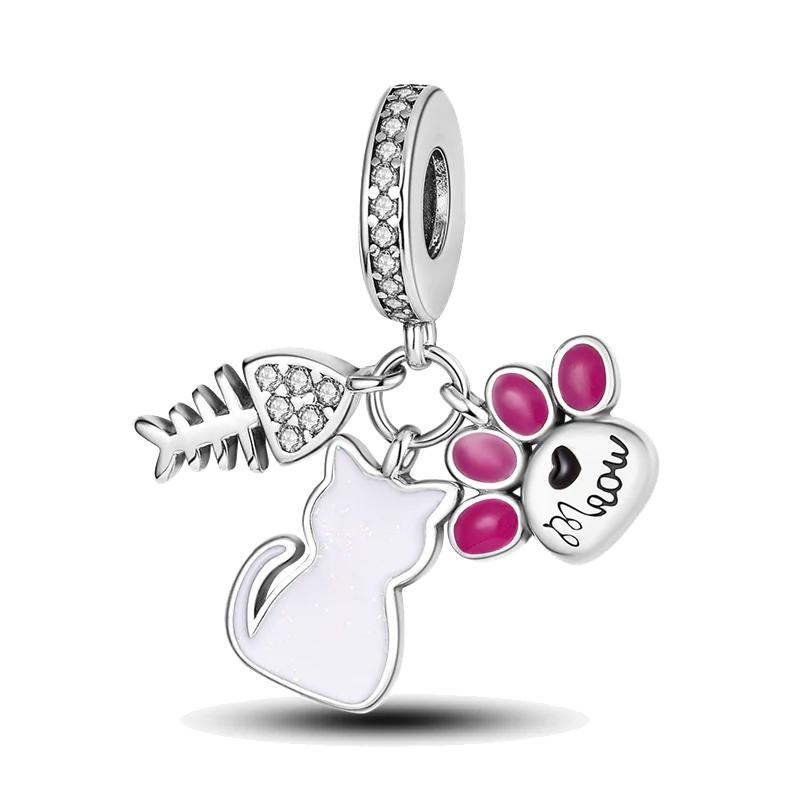 Cute Lovely Butterfly Perfume Girl Dangle Original Pink Charms Charms Beads Fit Bracelet Pendant Making For Woman Jewelry Gift