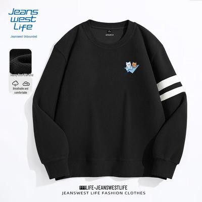 JEANSWEST LIFE Men's Street Style Cartoon Round Neck Sweatshirt