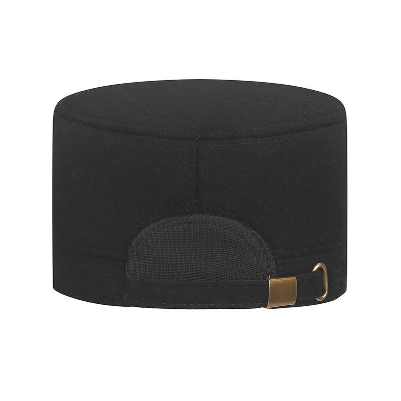 Men's Flat Top Hat Autumn Winter Velvet Thick Warm Ear Protection Cotton Hat Outdoor Cold-Proof Middle-Aged and Elderly Hat