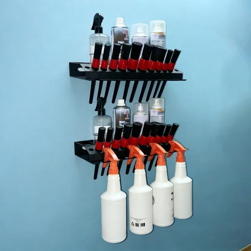 Dark Iron Storage Shelf For Liquid Containers Brushes And Air Powered Components Up To 3 Inches