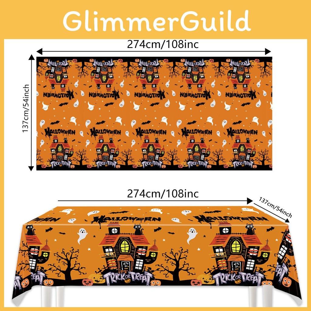 Halloween Festive Table Cover With Ghost And Castle Print For Holiday Parties