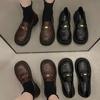 Vintage college style platform gold coin loafers women's 2024 autumn new jk small leather shoes British style big head single shoes