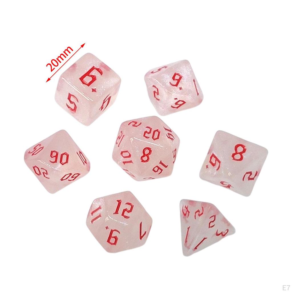 7Pcs Polyhedral Dices Set Table Game for Role Playing Family Gathering Party Favors