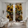 2 pieces of HD basket with sunflower flowers decorative curtain Yellow digital printed curtain home decoration style decoration