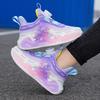 Children's sports tide shoes 2025 new girls rotating button pink white shoes medium older boys outdoor running shoes