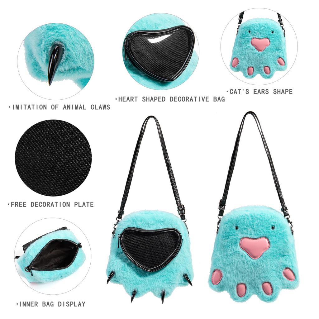 Two-Dimensional Yuan Plush Pain Bag Kawaii Cute Lady Shoulder Bag Animation Millet Bar Display Bag Around Comic-Con