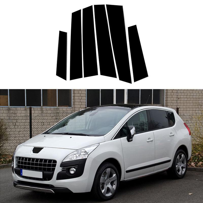 6 Stück/Set Auto Fenstersäulen Abdeckung Zierleisten für Peugeot 3008 T84 2007-2016 Mittlere BC Säulen Aufkleber Spiegeleffekt