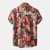Men's Hawaiian Vacation Casual Cotton Linen Top Printed Short Sleeve Floral Shirt