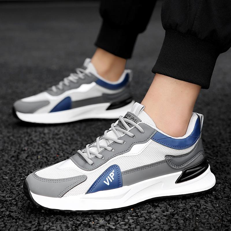 2025 new men's shoes sports shoes running trend casual high-end student versatile men's breathable mesh walking shoes