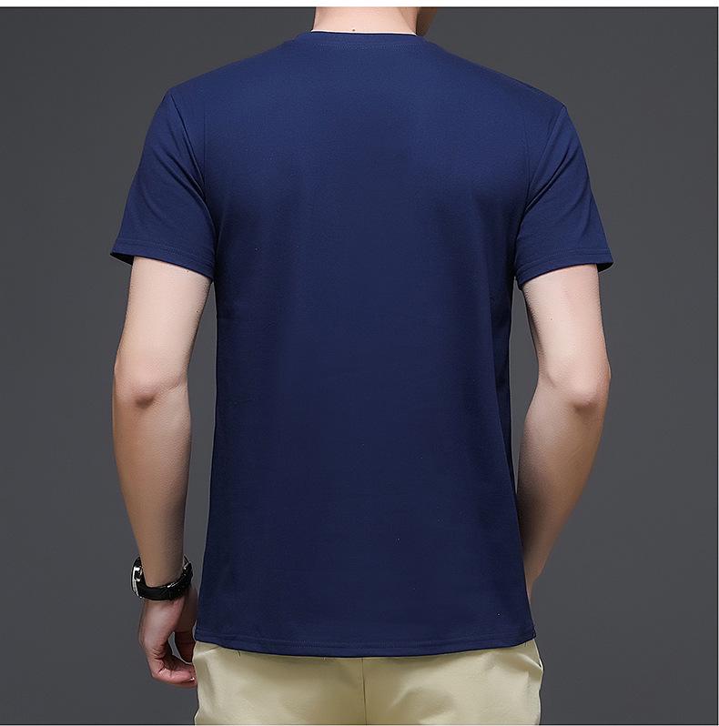 Weißes Kurzarm-T-Shirt aus Baumwolle mit V-Ausschnitt für Herren – Trendy Loose Fit für den Sommer