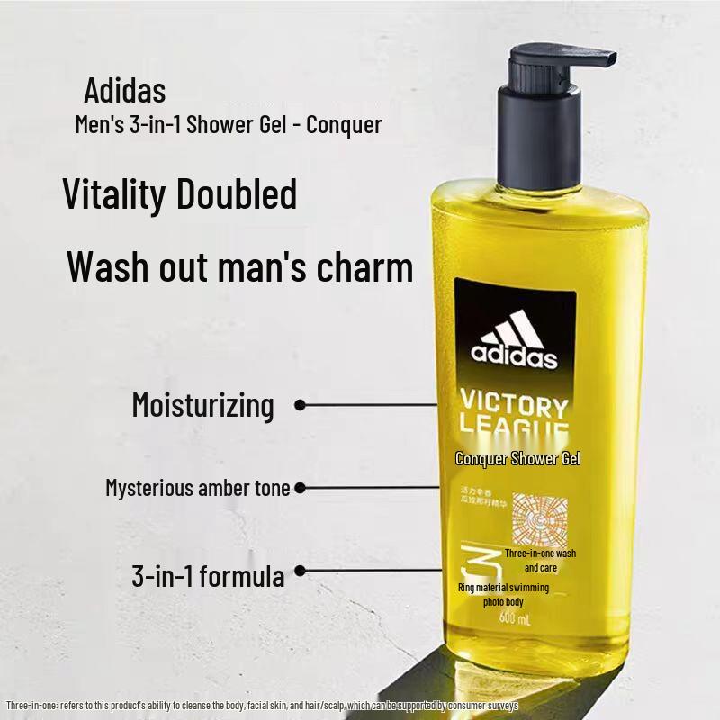 Adidas Men s 3-in-1 Shower Gel - Conquer 600ml [Expires Nov 2026]