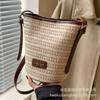 Fashion Versatile Shoulder Straw Casual Woven Bag Women's New 2025 Summer Beach Vacation Bag Textured Backpack