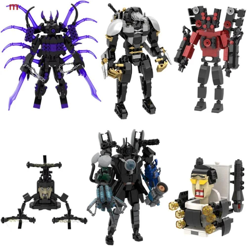 Skibidi Toilet Titan TV Man Speakerman Horror Game Bosses Camara Building Block Cartoon Doll Model Kids Birthday Halloween Gift