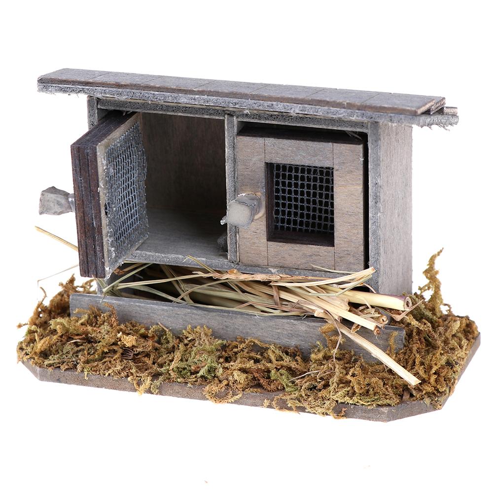 Miniature chicken coop nest Hen house fairy garden for 1/12 dollhouse decors Miniature chicken coop nest Hen house fairy garden for 1/12 dollhouse decors
