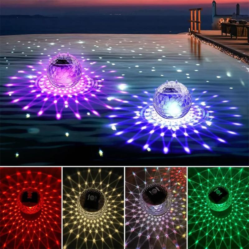 Solar Powered RGB Floating Pool Ball Lights, IP68 Waterproof Round Magic Ball Lamp, Outdoor Pond Garden Decor Night Light for Holiday, Party & Wedding