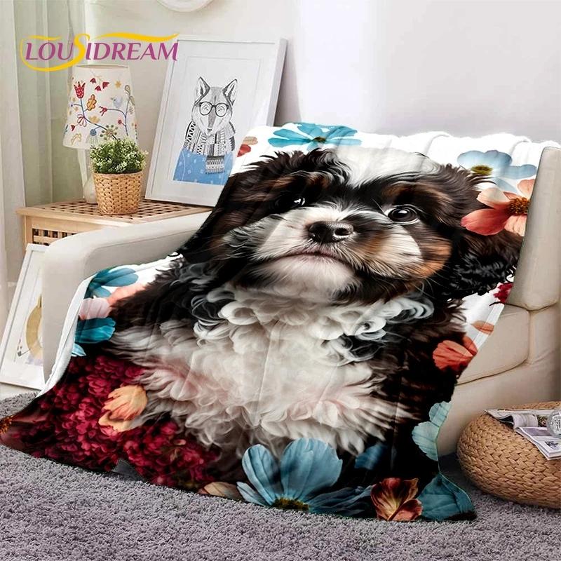 Cute Dog Samoye, Chihuahua, Husky, Koki Cartoon Soft Flannel Blanket for Beds Bedroom Sofa Picnic,Throw Blanket Outdoor Leisure