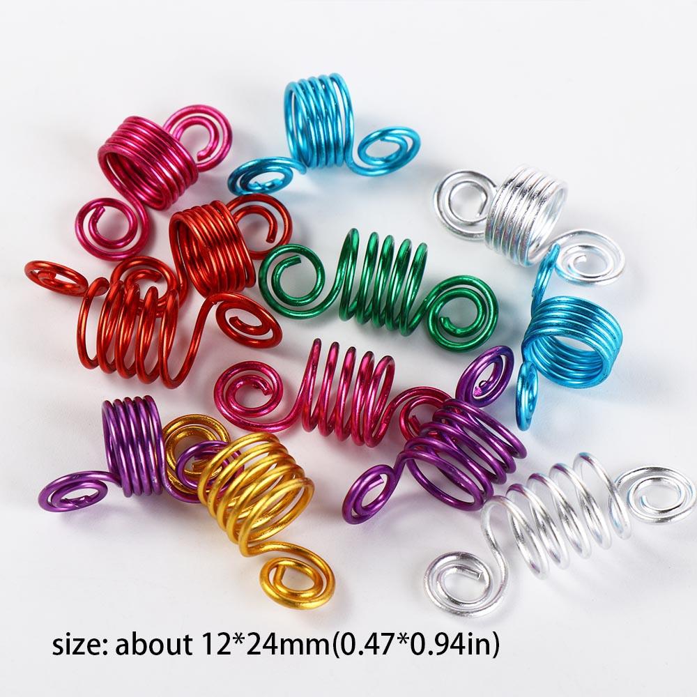 10Pcs Hair Braids Spring Hair Rings DIY Cuffs Tubes Hair Accessories Dreadlocks Beads  African