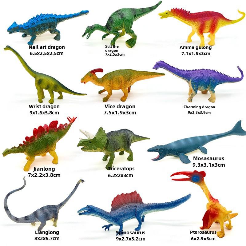 "1-9 inch Plastic Animal & Dinosaur Model Toy Set"