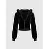 Womens Soft Warm Short Hooded Cardigan Sweater Winter Cotton Blend Casual Top