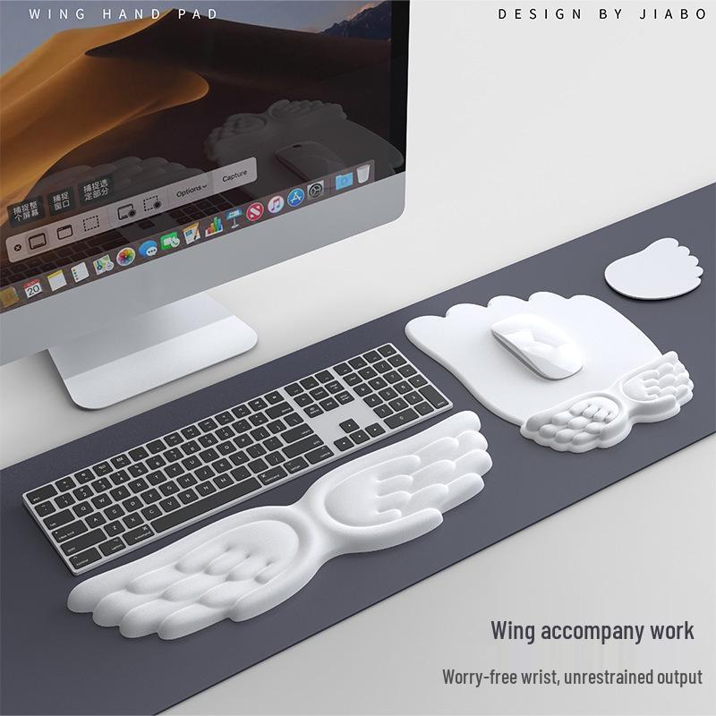 Silikon-Memory-Schaum-Handgelenkauflage für Maus und Tastatur mit Handyhalter