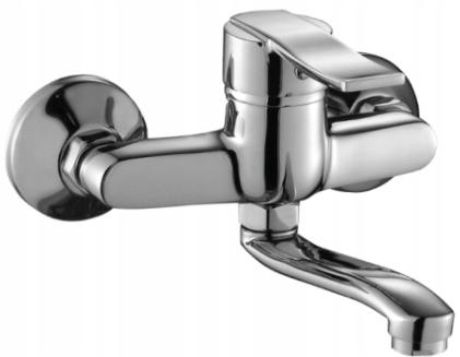 Madera chrome wall-mounted bathroom washbasin tap