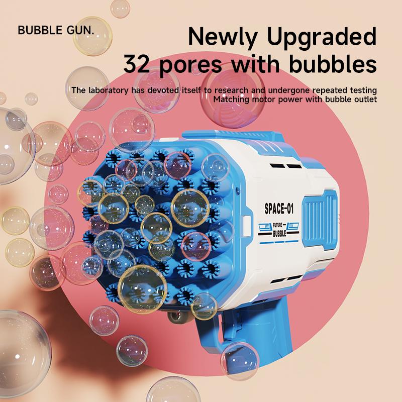 32 Hole Bubble Gun Toy Parent-Child Interactive Game With A Large Number Of Bubble Toys Bubble Gun Without Battery Bubble Water