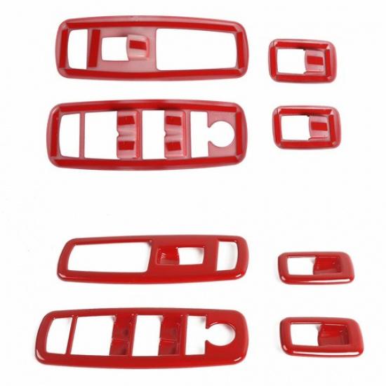 Window Lift Switch Panel Trim For Dodge Charger 2011-19 & RAM 1500 2010-2017 Red