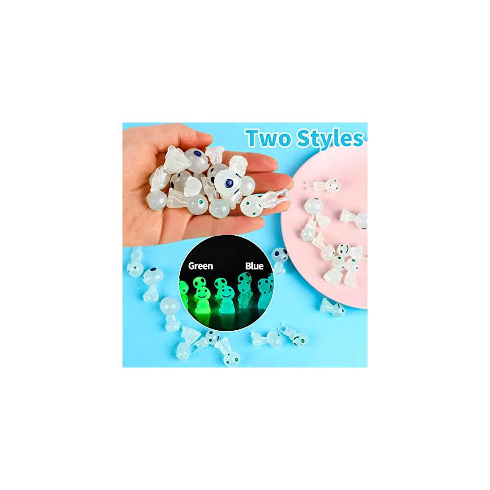 Derayee Elf Figurine Set 10 Pieces Glow in the Dark Resin Miniature Garden Ornament Decorative Figurines