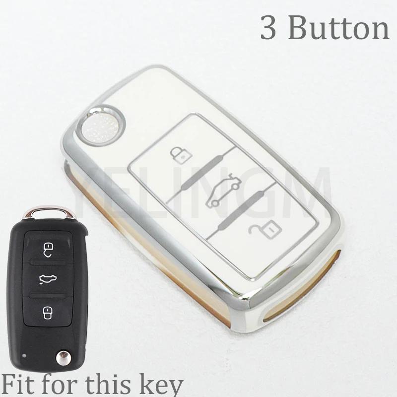 2/3 Buttons Tpu Car Key Case For Vw Volkswagen Mk4 Bora Golf 4 5 6 Jetta Passat Polo Bora Touran Skoda Seat Tpu Cover Shell Fob