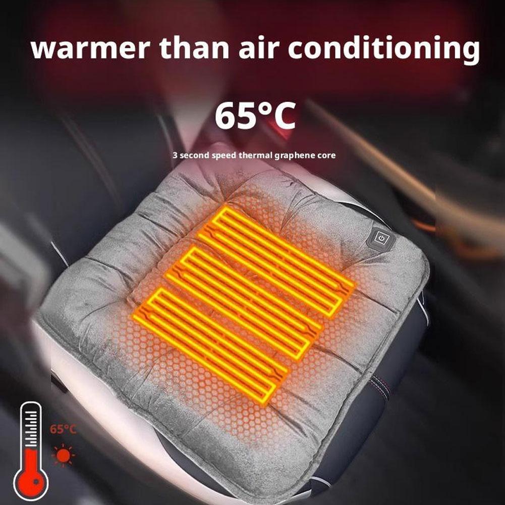 Universal Car Heated Seat Cushion USB Powered Temperature Adjustable Auto-Off Electric Heating Pad Seat Warmer Fast Heating Pad