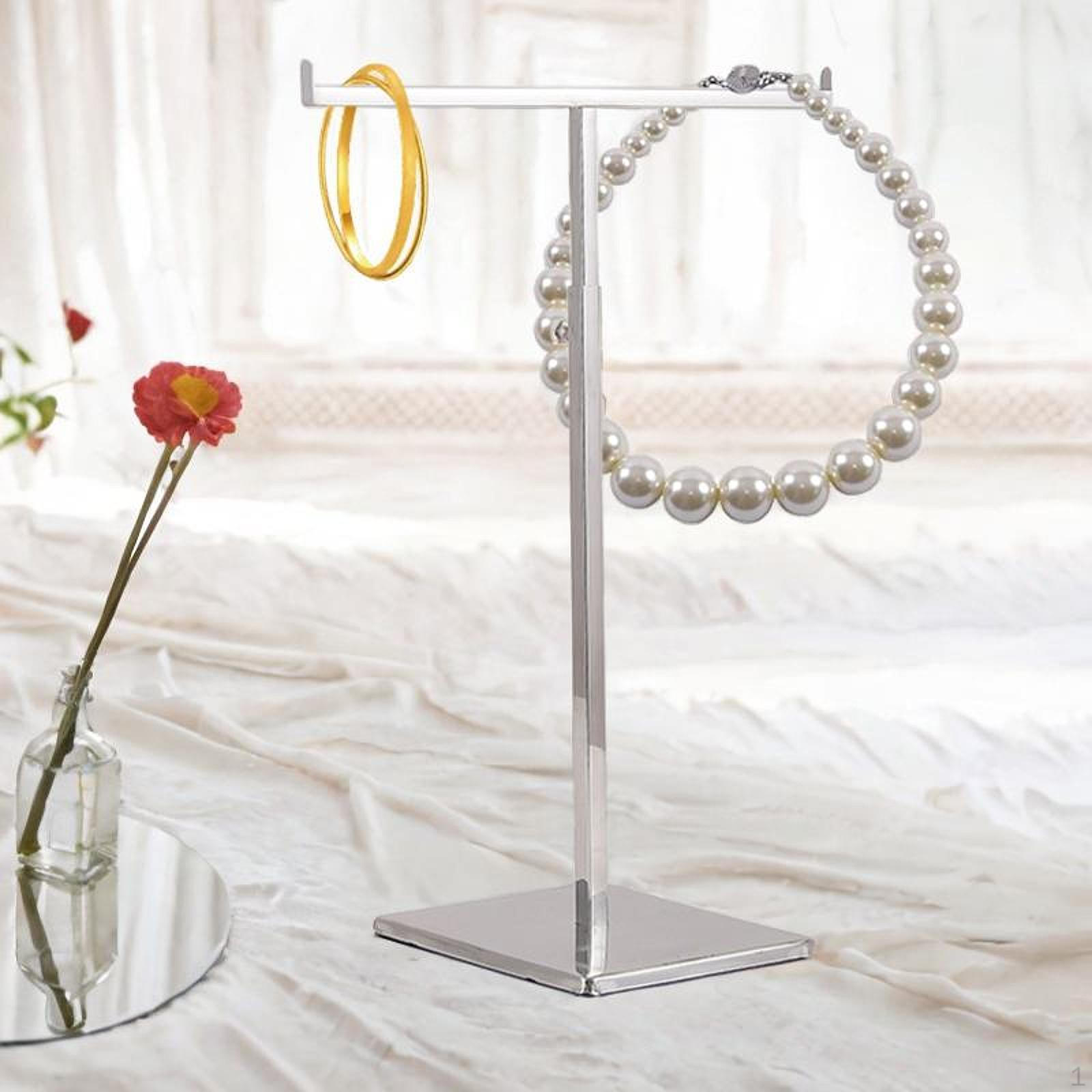 

Подставка для сумочки с двумя крючками, подвесная, из нержавеющей стали, регулируемая по высоте, башня для ювелирных изделий в форме буквы Т серебряный