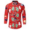 Men Casual Snowflakes Christmas Deer Printed Christmas Shirt Top Blouse