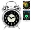 Silent Clock Twin Bell Alarm Clock Loud Alarm Great For Heavy Sleepers For Bedroom Decoration Rabbit Ears Cute Mini Metal Alarma