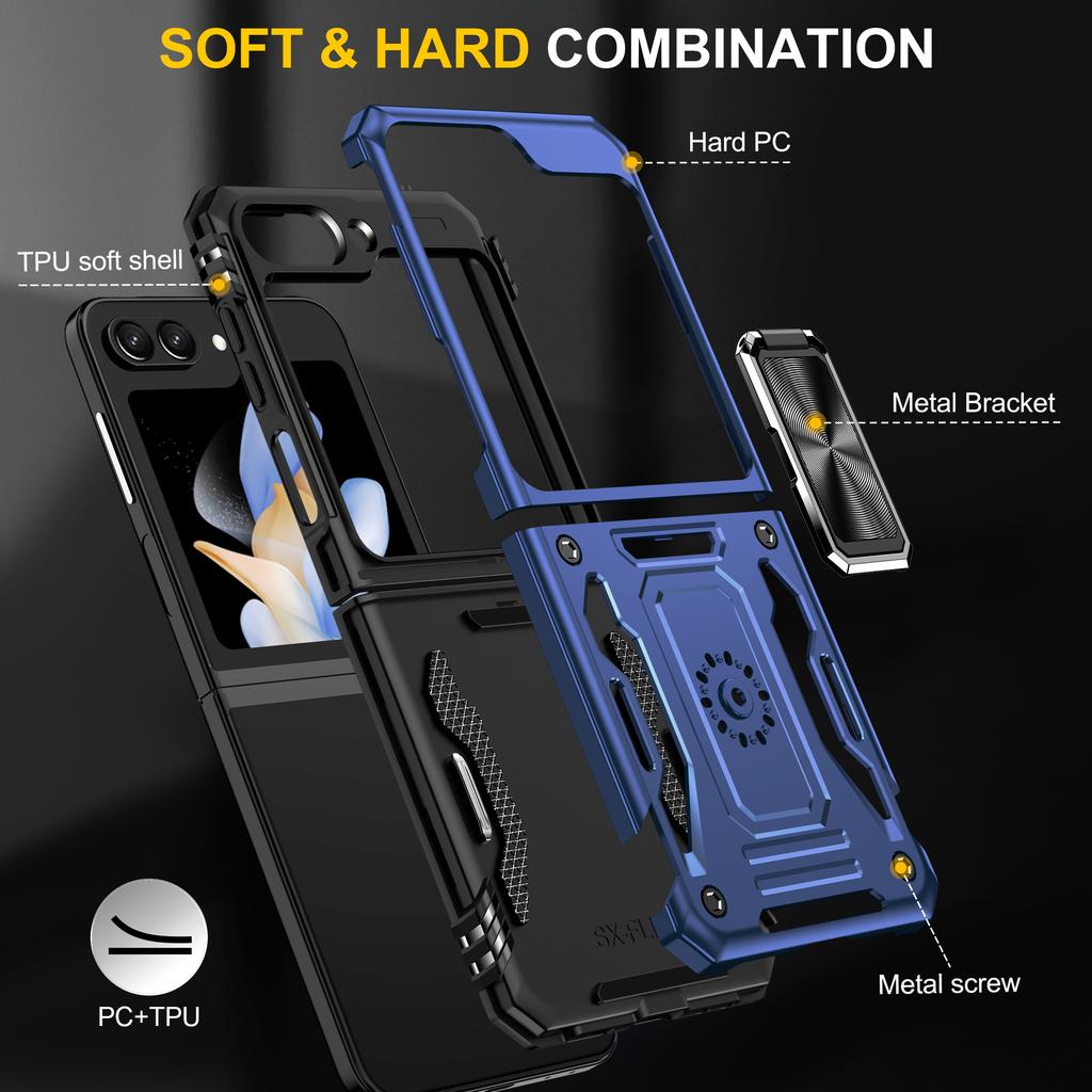 Armor Series For Samsung Galaxy Z Flip6 5G Case Ring Kickstand PC+TPU Phone Cover