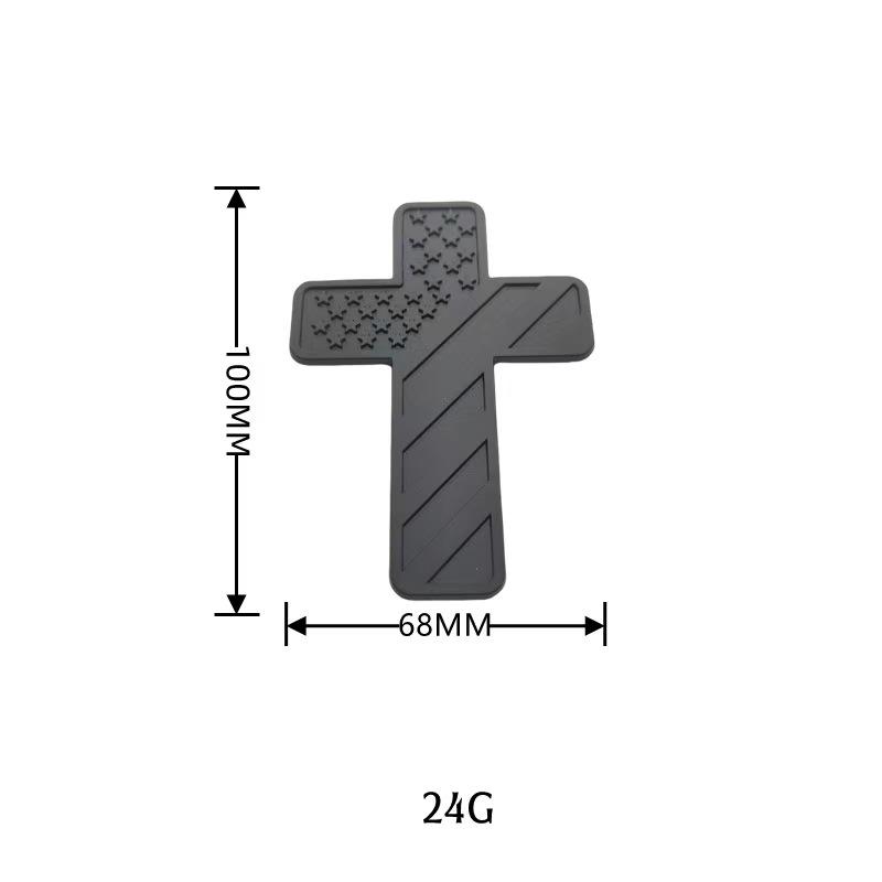 Car Personalized Decorative Metal Sticker Cross 3D Stereoscopic Cross Car Sticker Body Scratch Cover Metal Mark 1pc