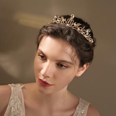 Korean New Style Rhinestone Wedding Accessories, Fashionable Pearl Bridal Crown Wedding Dress Accessories