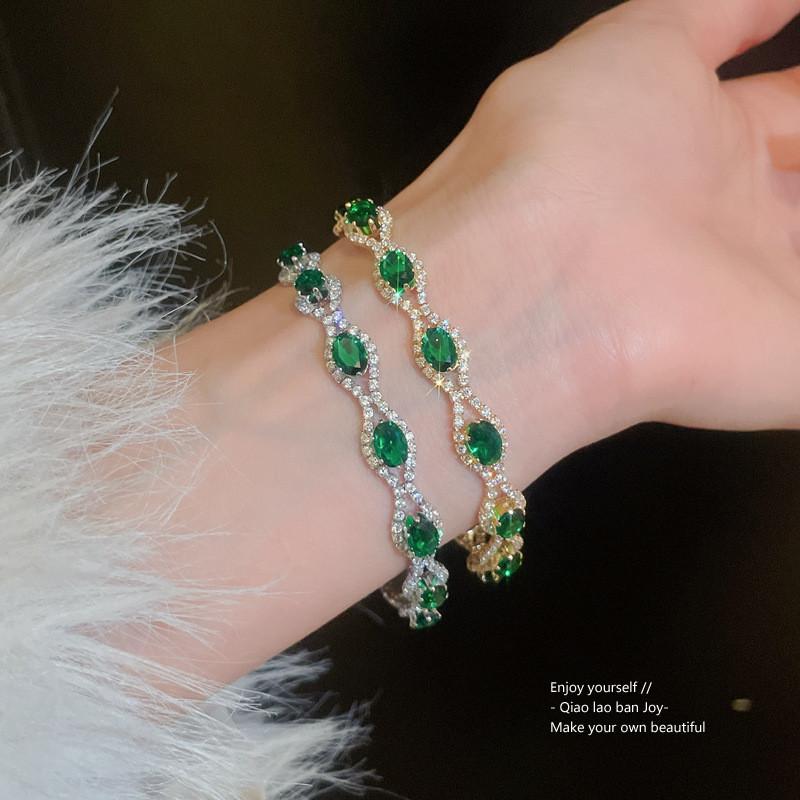 Europese Stijl Kristallen Ovaal Armband Met Strass Versiering Voor Vrouwen