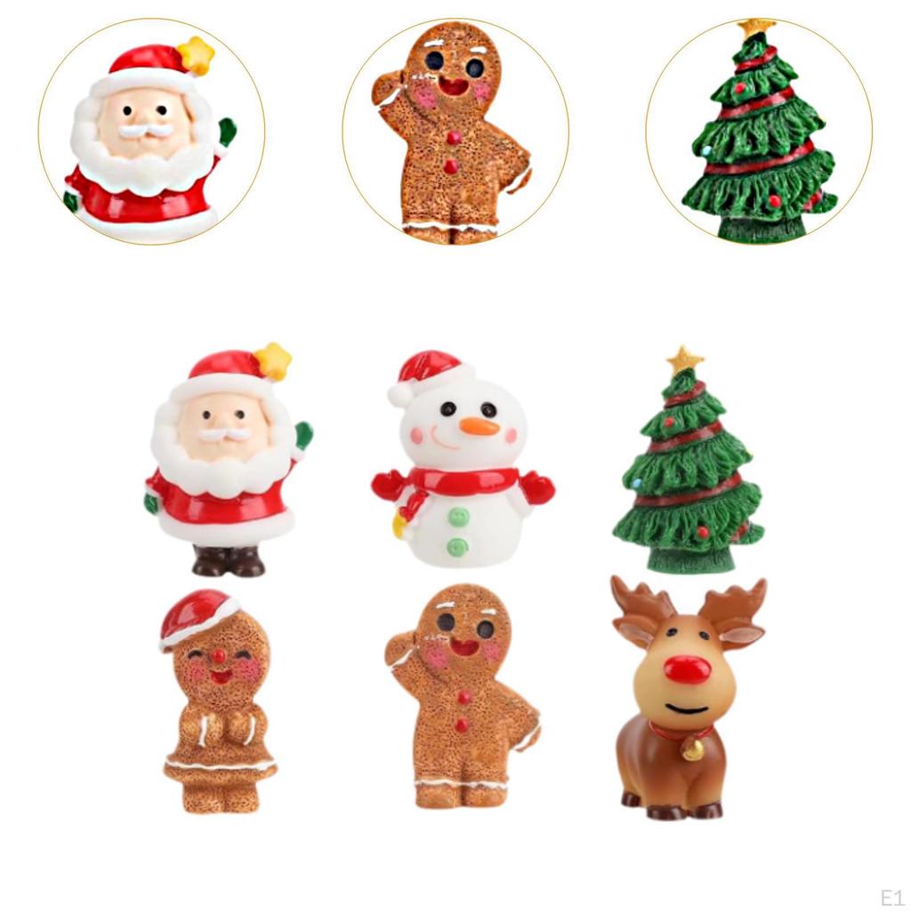6x Christmas Cake Topper Santa Reindeer Decorations Multipurpose Creative with Xmas Tree