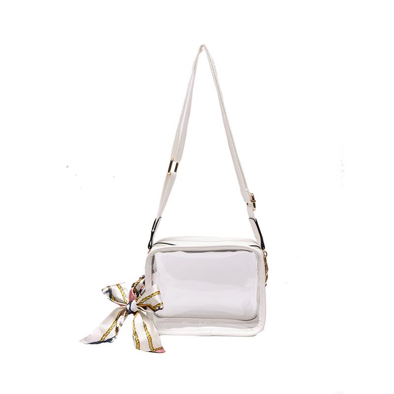 Women Fashion Transparent Crossbody Mini Square Purse Girls Ladies Decorative Small Clear PVC Phone Stadium Approved Sling Bag